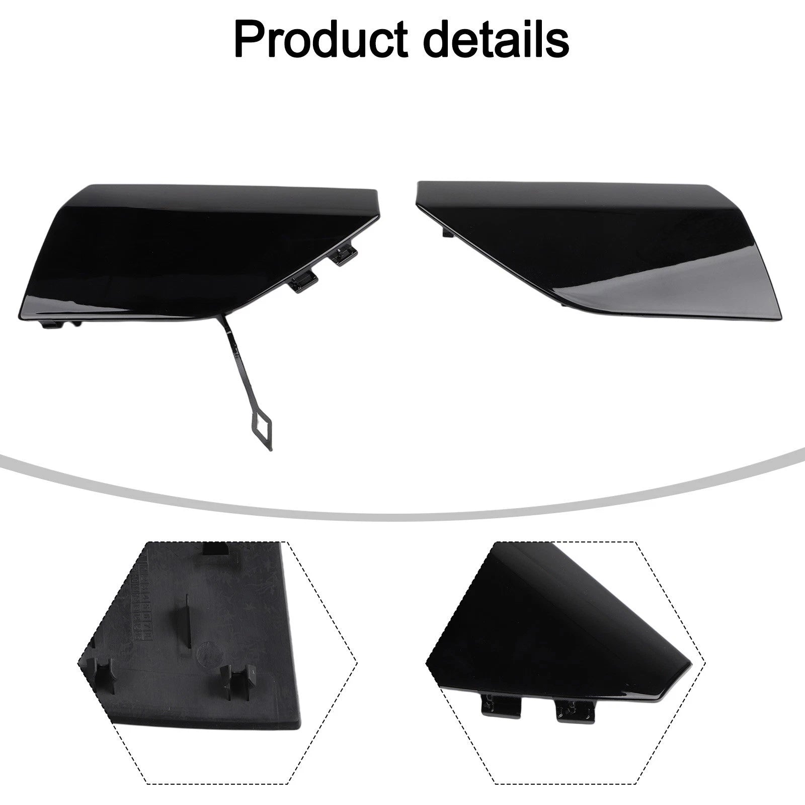 Front Pair Tow Hook Covers for BMW 3 Series G20 (2023) - Black ABS