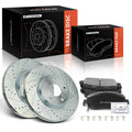 Set of 6 Drilled Brake Rotors & Ceramic Pads for Honda Accord HR-V