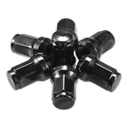 Set of 12 M12x1.25 Car Wheel Hub Lug Nuts for Honda, Chevy, Nissan - Black