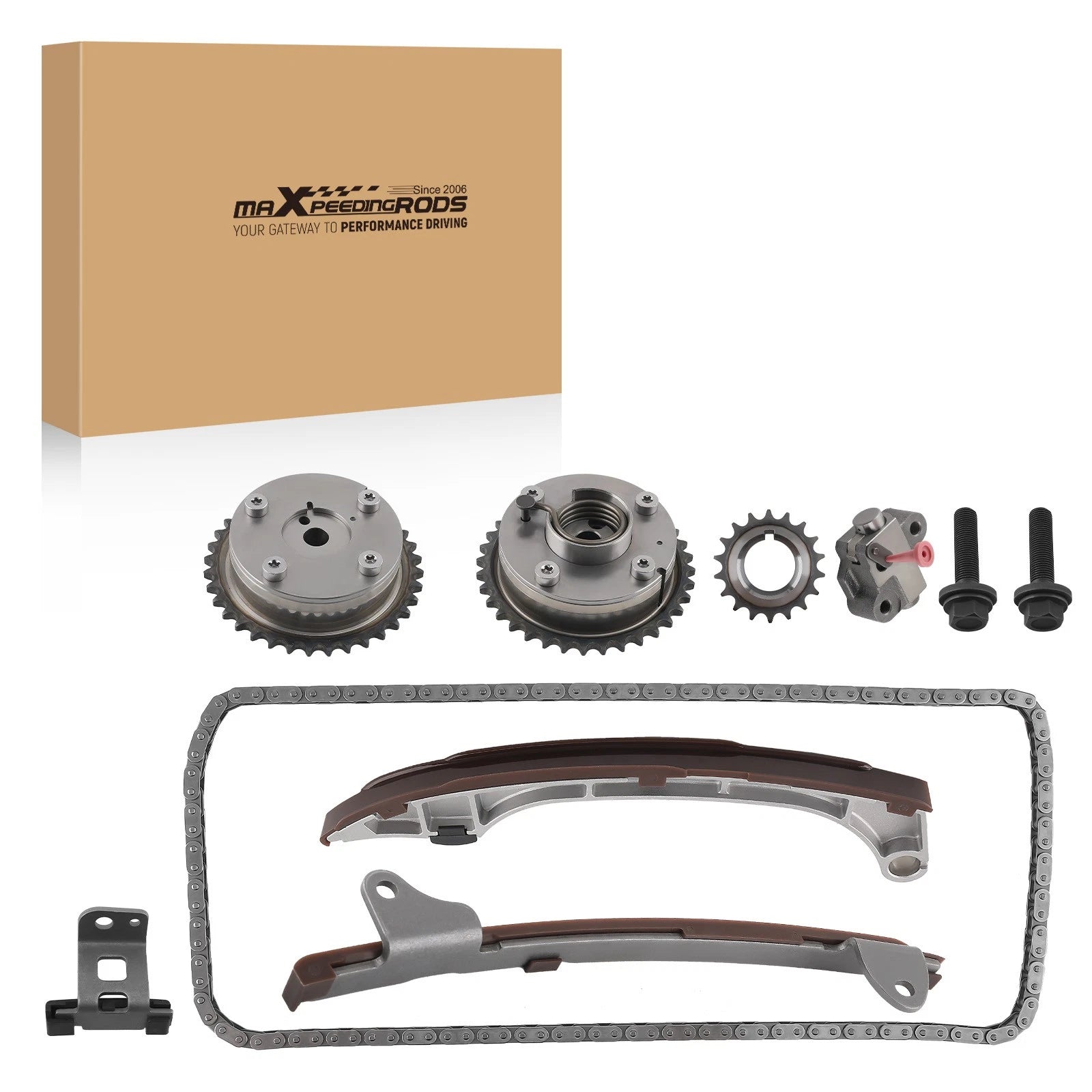 Timing Chain Kit with Camshaft Adjusters for Toyota Camry Venza RAV4 Scion (2007–2019)