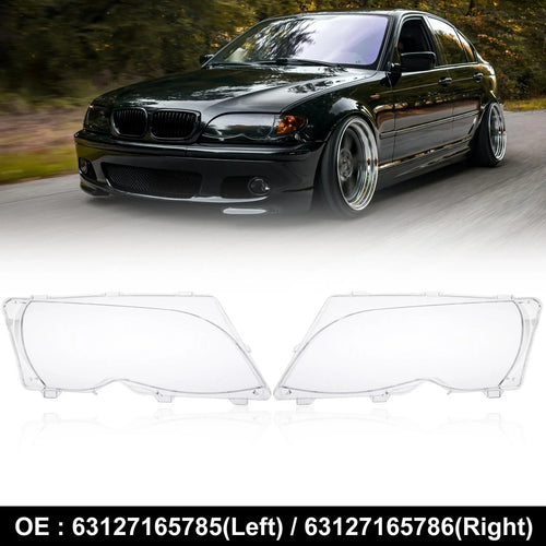 1 Pair Car Front Headlight Headlamp Lens Cover PC Shell for BMW E46 (1998 - 2006)