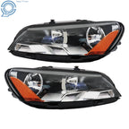 Set of 2 Headlight Assembly for Volkswagen Passat (2012–2015) Black Halogen