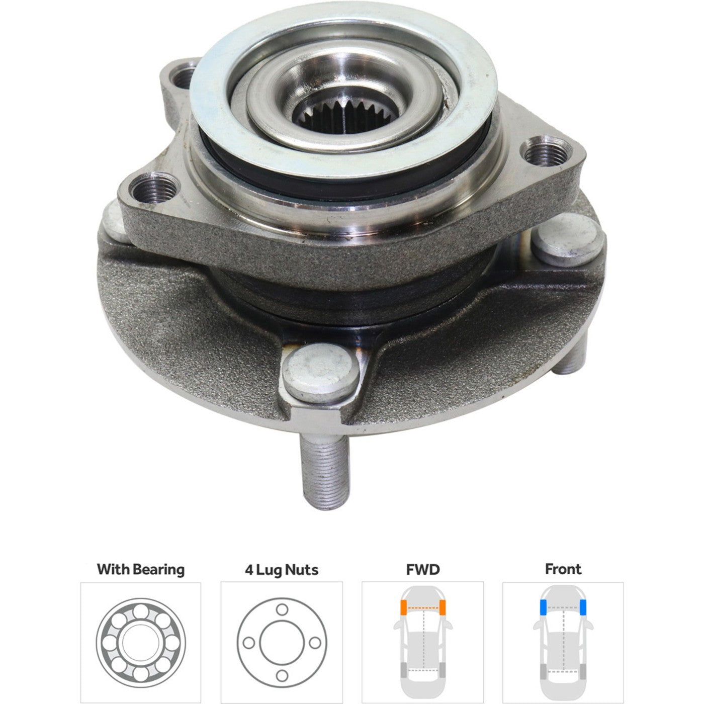 Wheel Hubs for Nissan Cube (2009–2014) Front Left & Right with Bearing