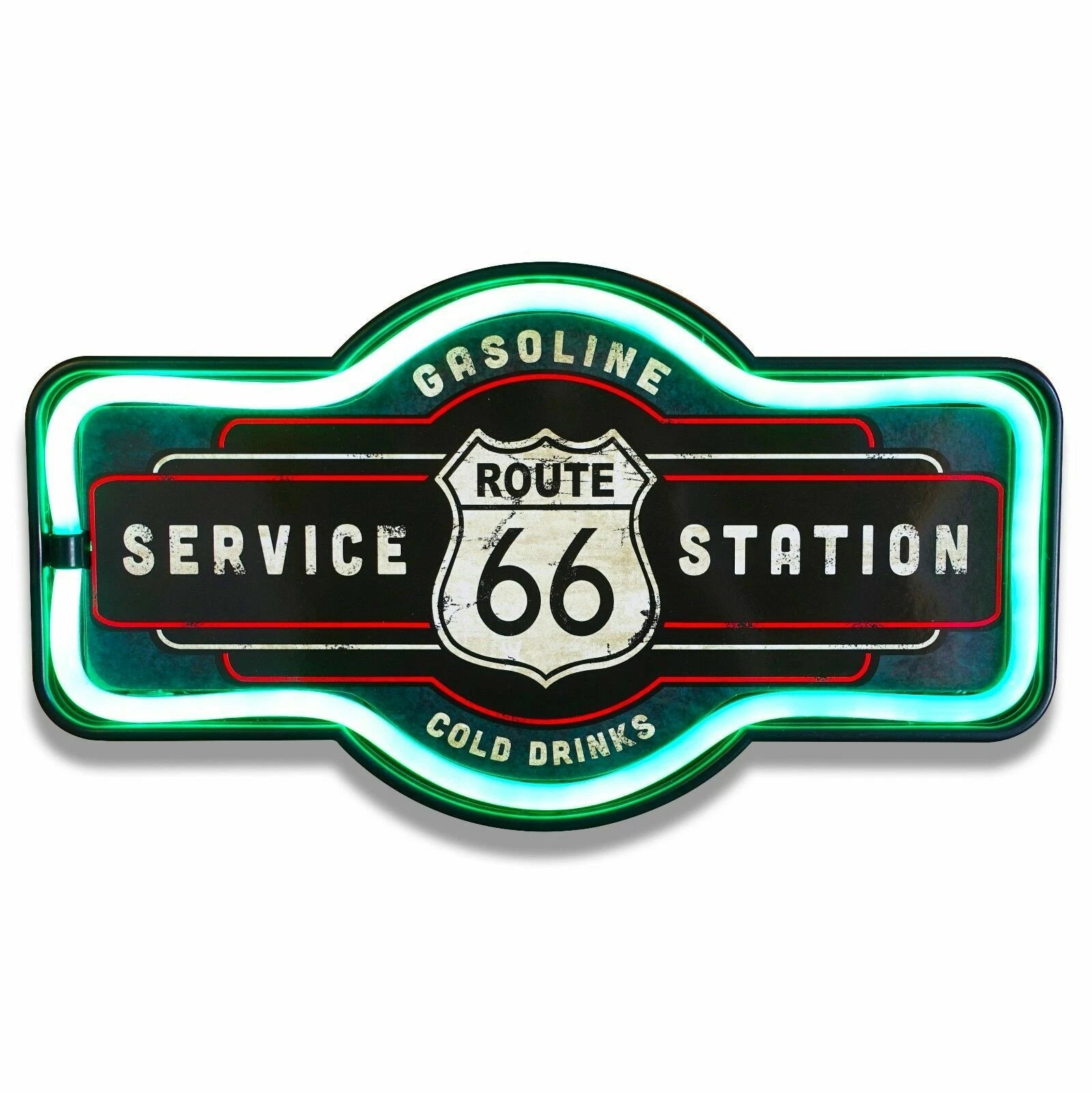 Route 66 LED Neon Lighted Sign for Bar Garage Man Cave (17")