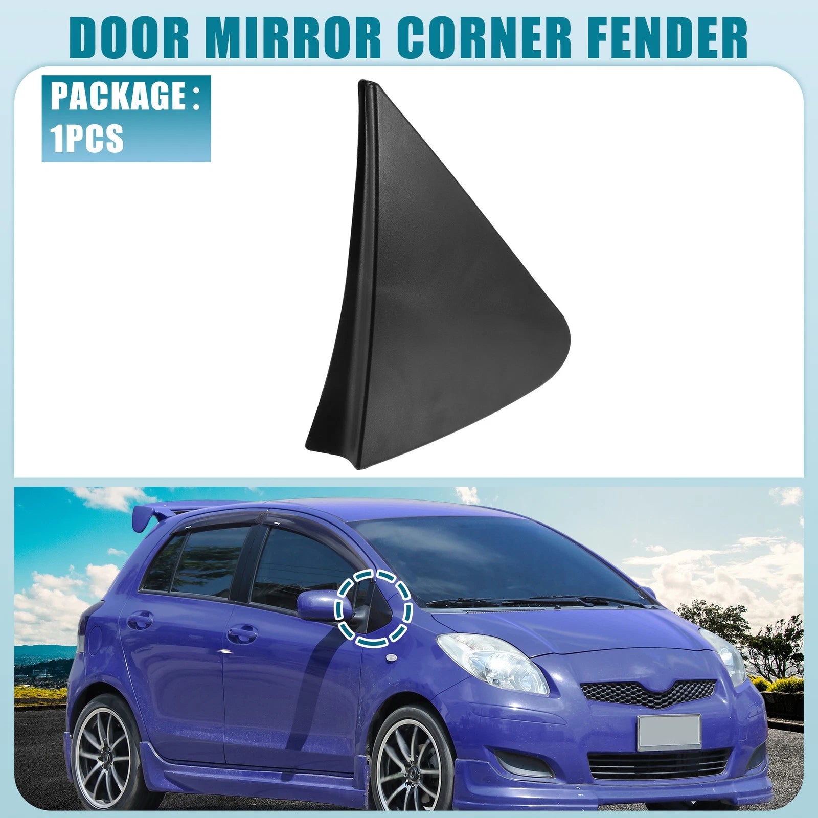 Front Right Door Mirror Corner Fender Cover Trim for Toyota Yaris (2007–2011)