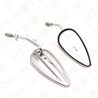 Pair Chrome Teardrop Racing Mirrors for Harley Street Bob Fat Bob (1982–2017)