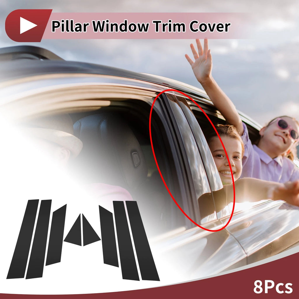 8 Pcs Car Door Pillar Window Trim for Nissan Altima (2013–2018) Black