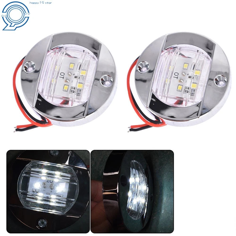 2X 3" Round LED Stern Transom Lights for Marine Boat