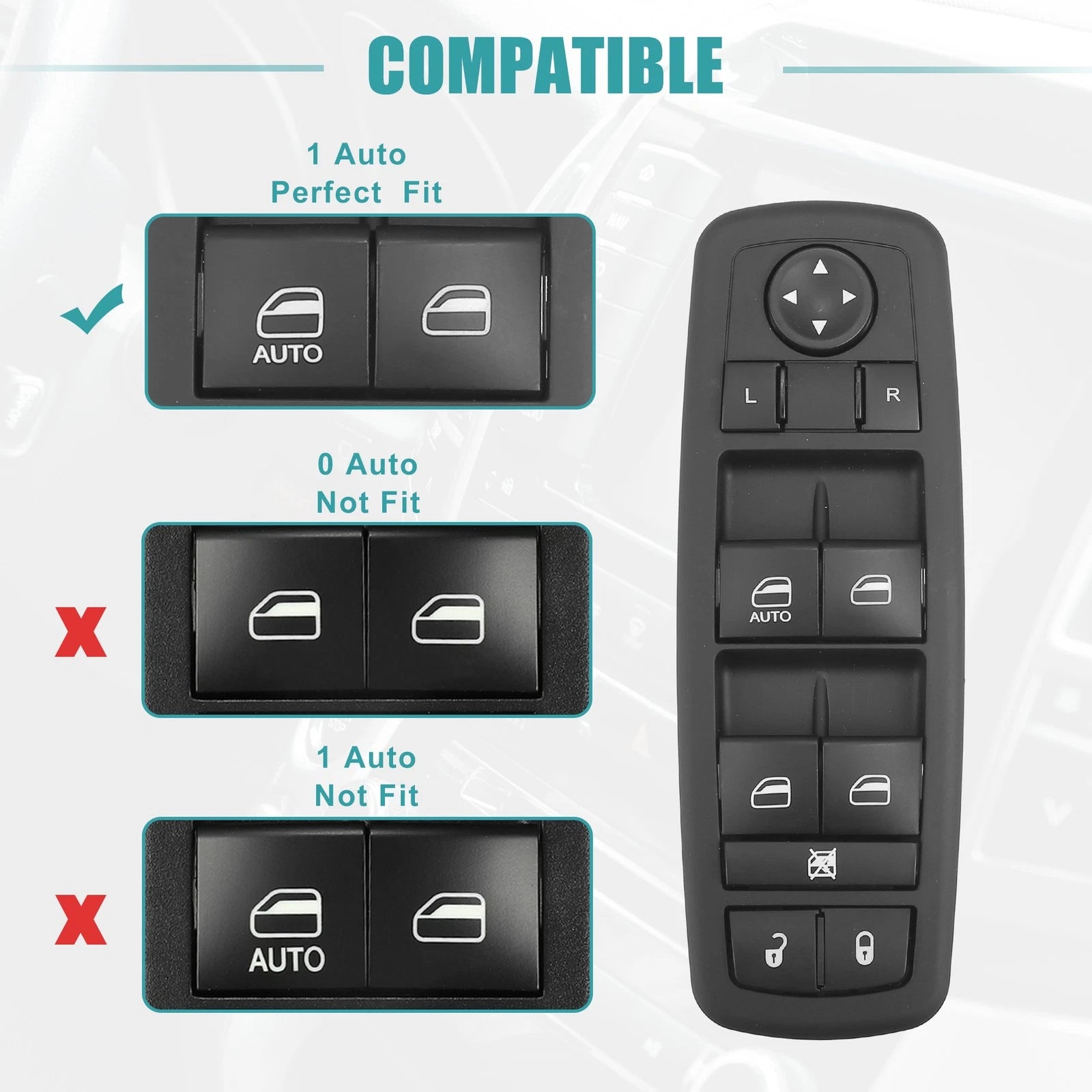 Front Driver Side Power Window Switch for Dodge Journey (2009–2020) 786527707775