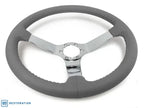 Steering Wheel Replacement 14" Gray Leather 3 Spoke for GM Comfort Grip (2004–2015)