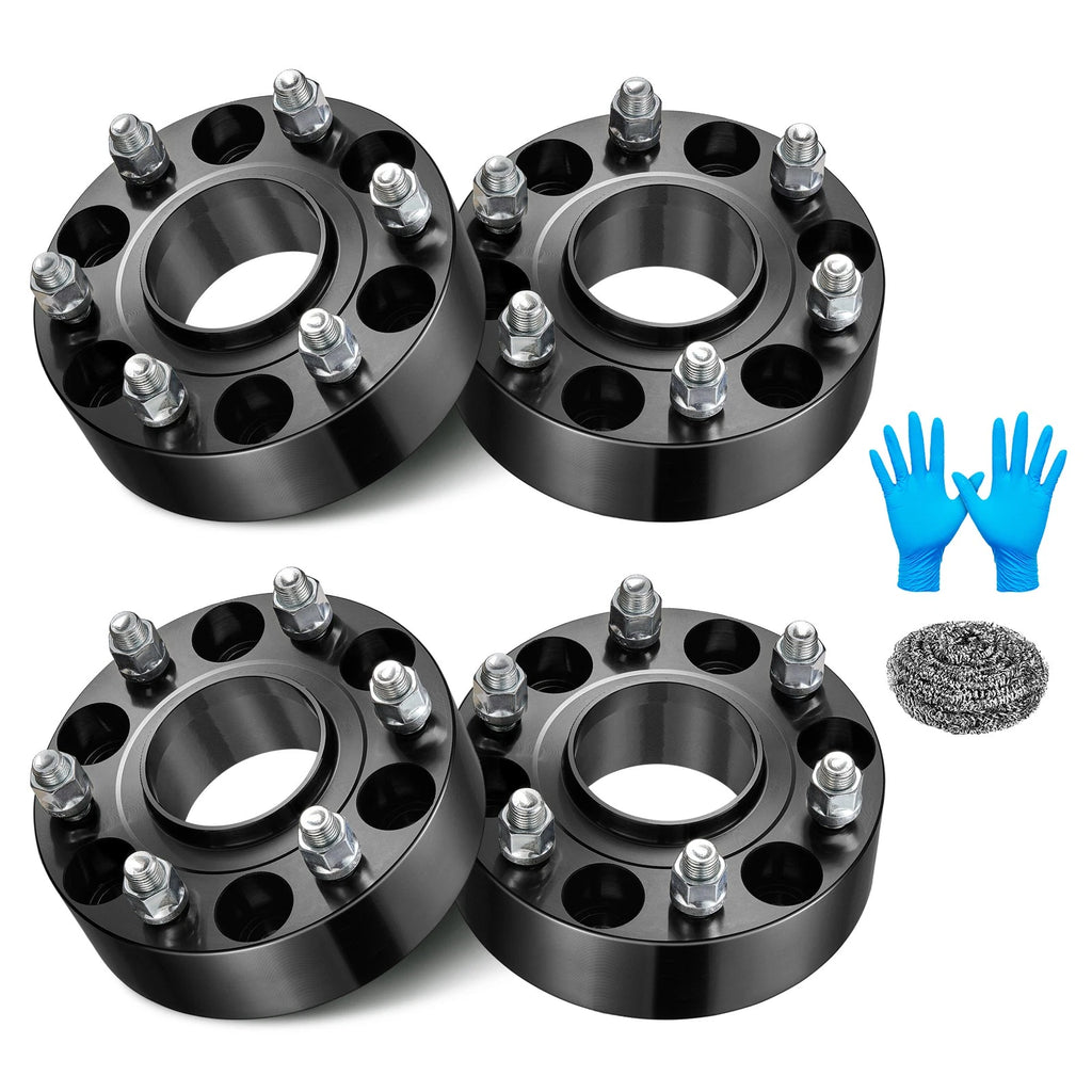 Set of 4 Hub Centric 6x5.5 Wheel Spacers Black for Ram 1500 (2019–2022)
