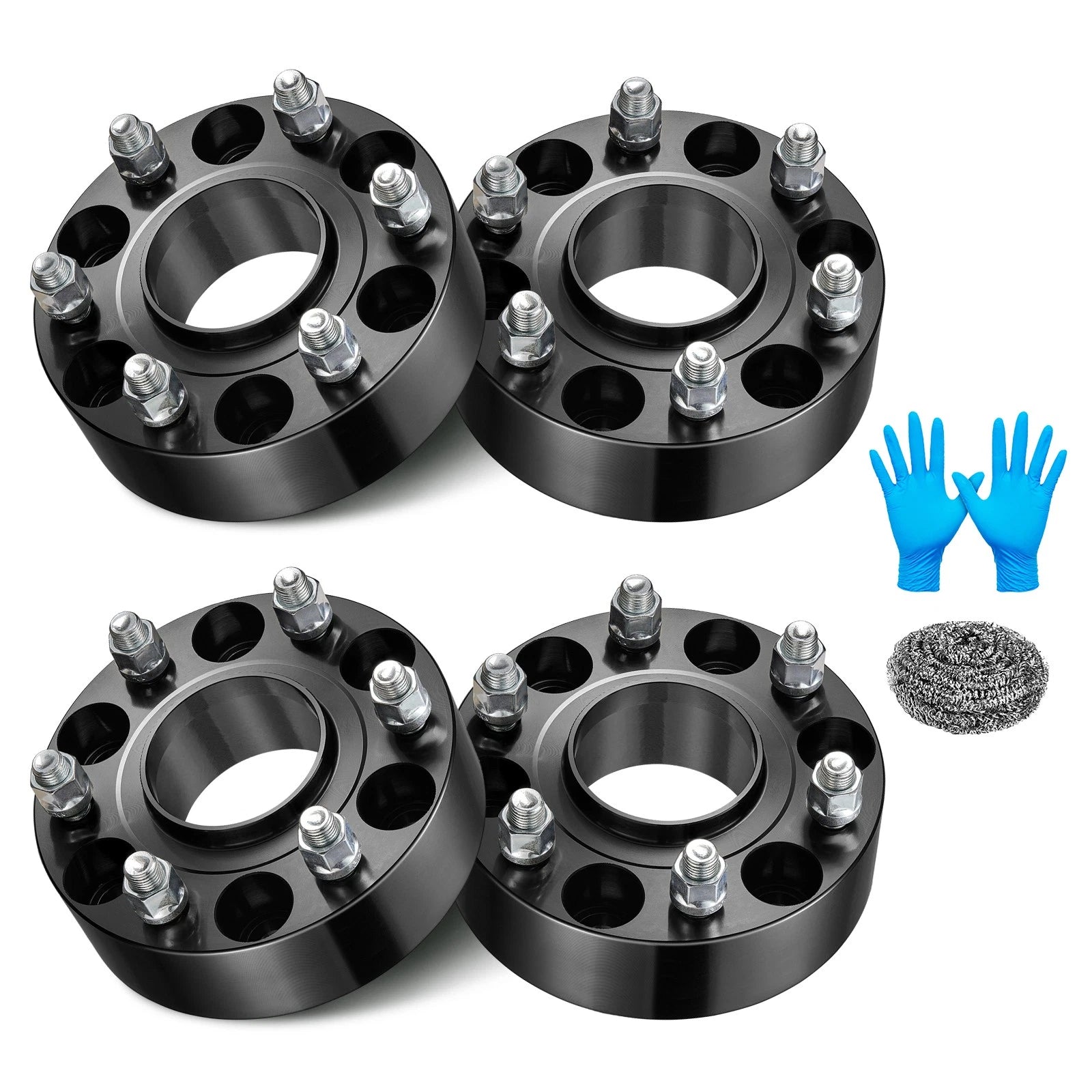 Set of 4 Hub Centric 6x5.5 Wheel Spacers Black for Ram 1500 (2019–2022)