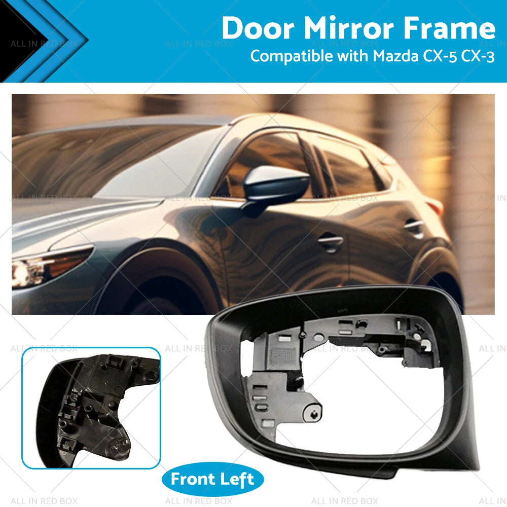 Left Side Door Wing Mirror Frame for Mazda CX-5 (2015–2016), CX-3 (2016–2019) Black