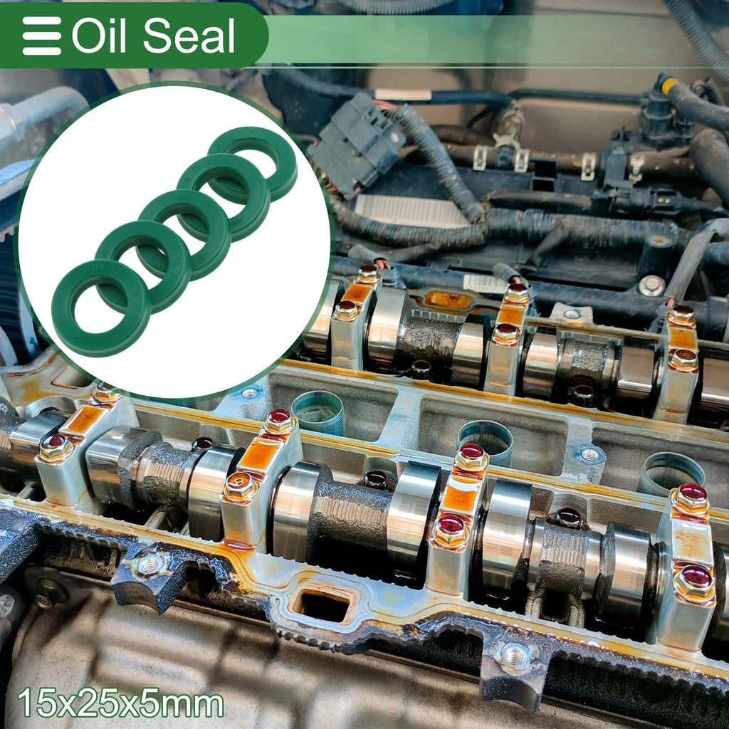 Set of 5 Oil Seal Ring 15x25x5mm for Rotary Shaft (High Pressure)
