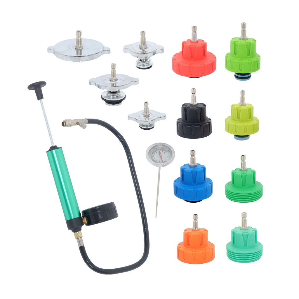 14 PC Coolant Radiator Pressure Tester for Automotive Cooling Systems