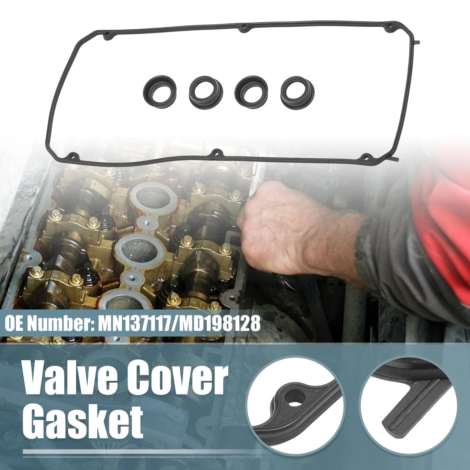 Rubber Engine Valve Cover Gaskets Seals for Mitsubishi Eclipse (2005–2012)