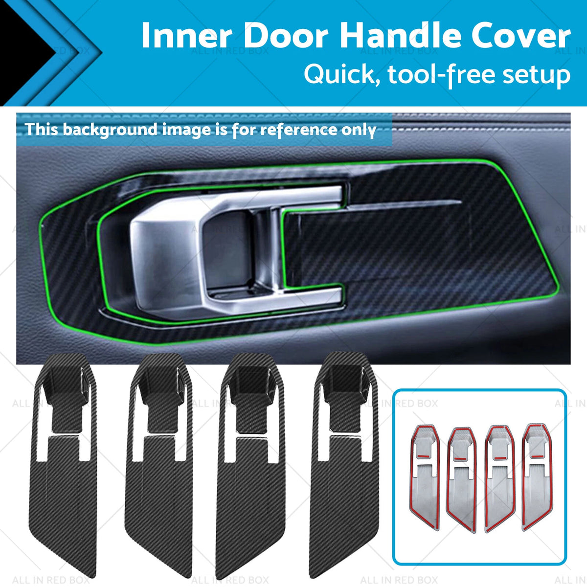 Carbon Fiber Inner Door Handle Cover for Mitsubishi Triton L200 (2023–2025)