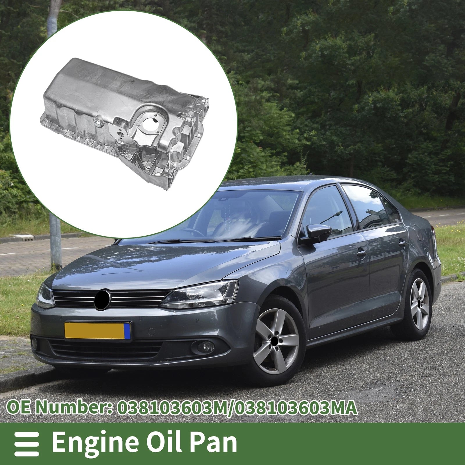 1 Pc No.038103603M Engine Oil Pan for Volkswagen Jetta (2000–2003) Aluminum