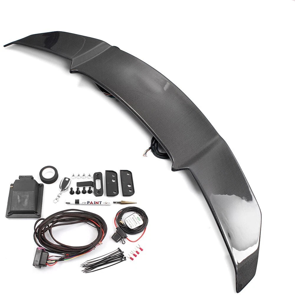 Carbon Fiber Electric Lift Rear Trunk Spoiler Wing Universal