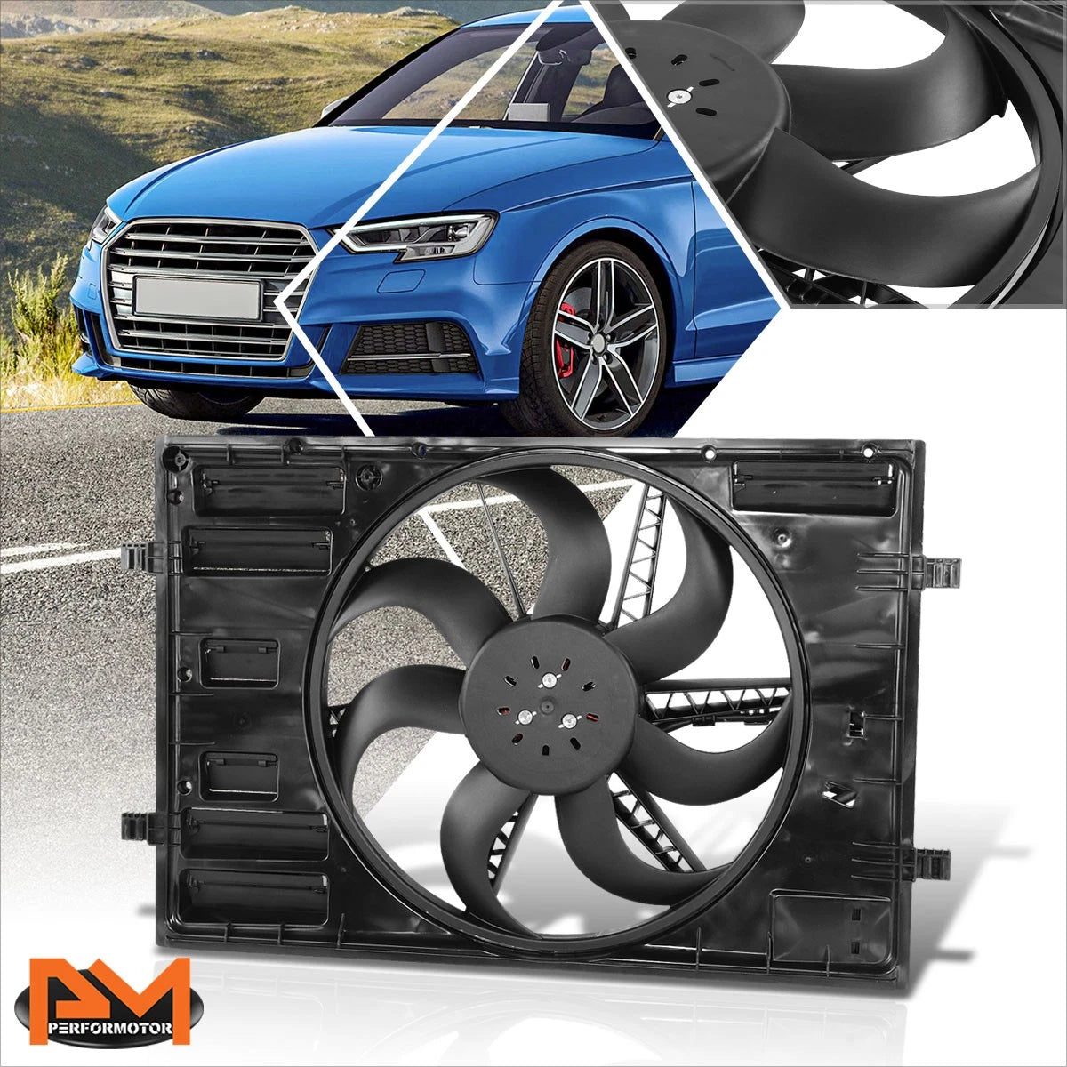 Radiator Cooling Fan Assembly for Audi A3 Quattro/VW Golf Jetta (2015–2020)