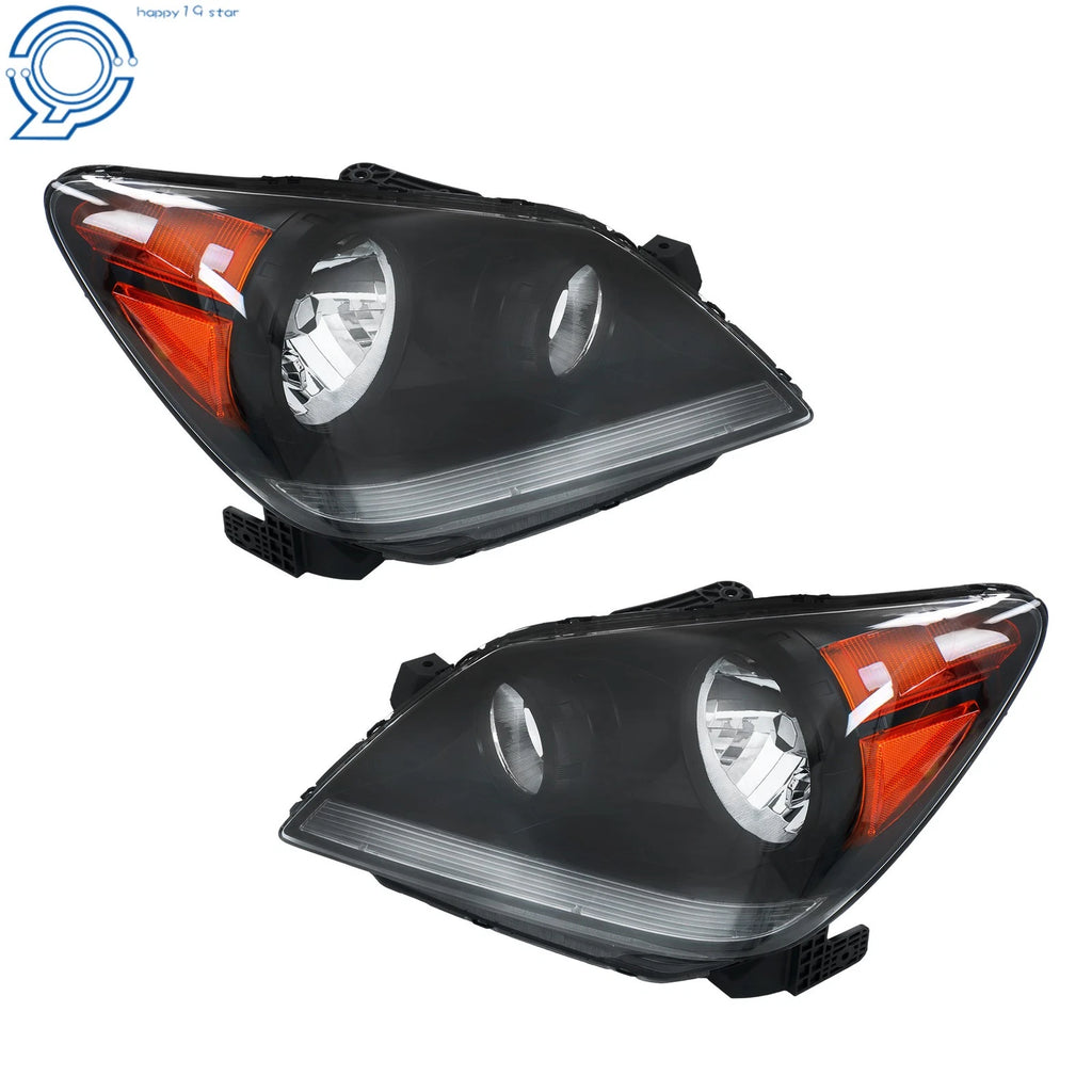Pair of Black Halogen Front Headlights for Honda Odyssey (2005-2010)