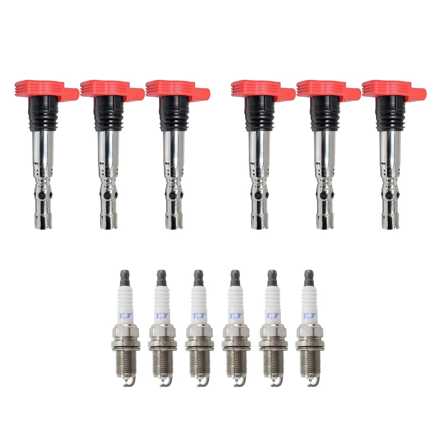Eldor 6 Ignition Coils & Denso Platinum Spark Plugs Kit for A4 A6 Quattro (2002–2008)
