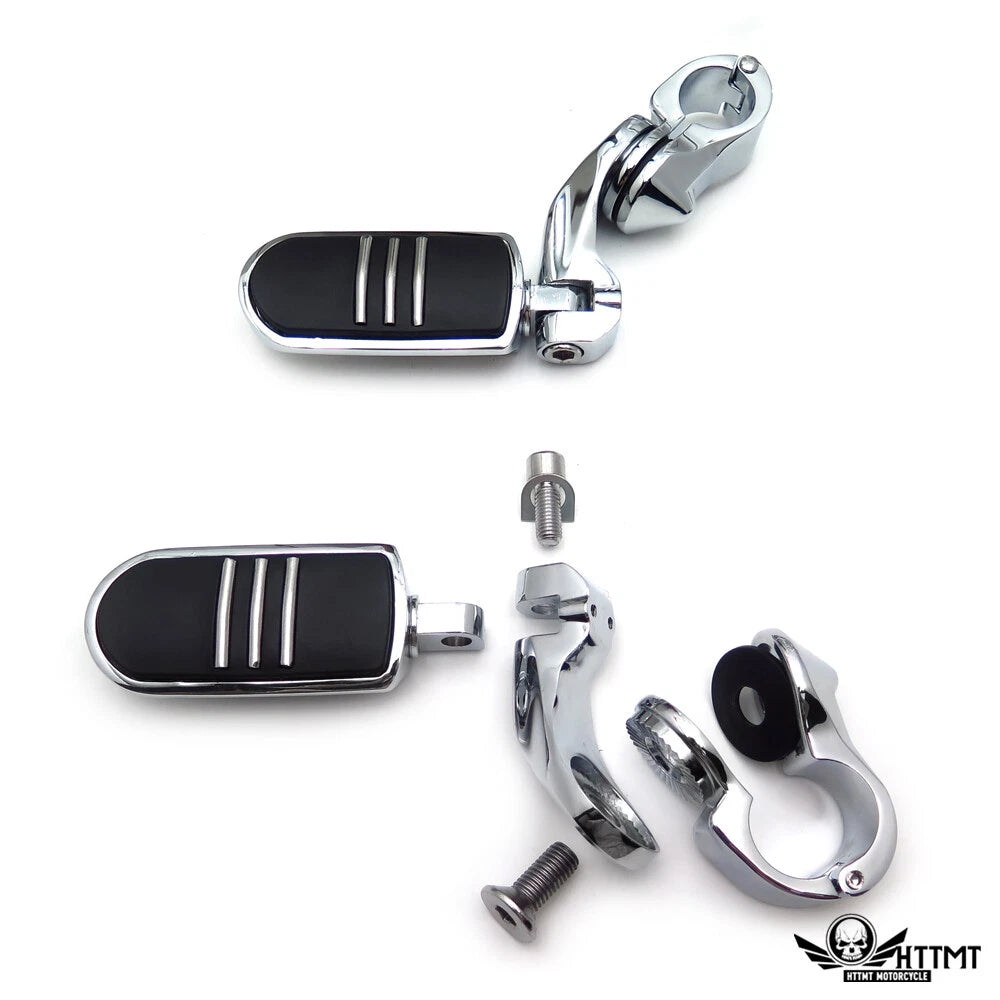 Streamliner Foot Peg Set for 1.25" Engine Guard (Adjustable Mount Kit)