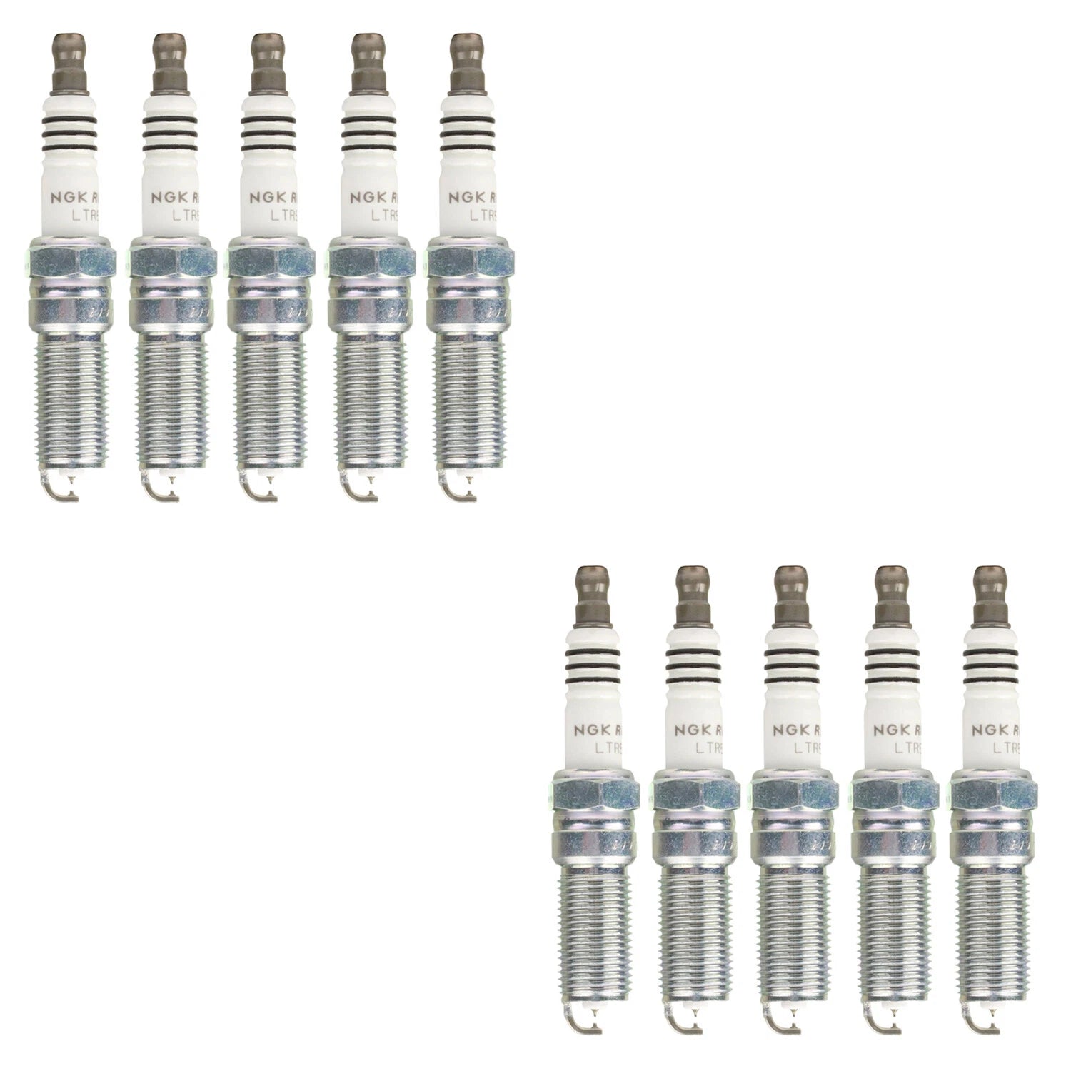 Set of 10 NGK Ruthenium HX Spark Plugs TR5AHX for E-350 Club Wagon (1996–2007)