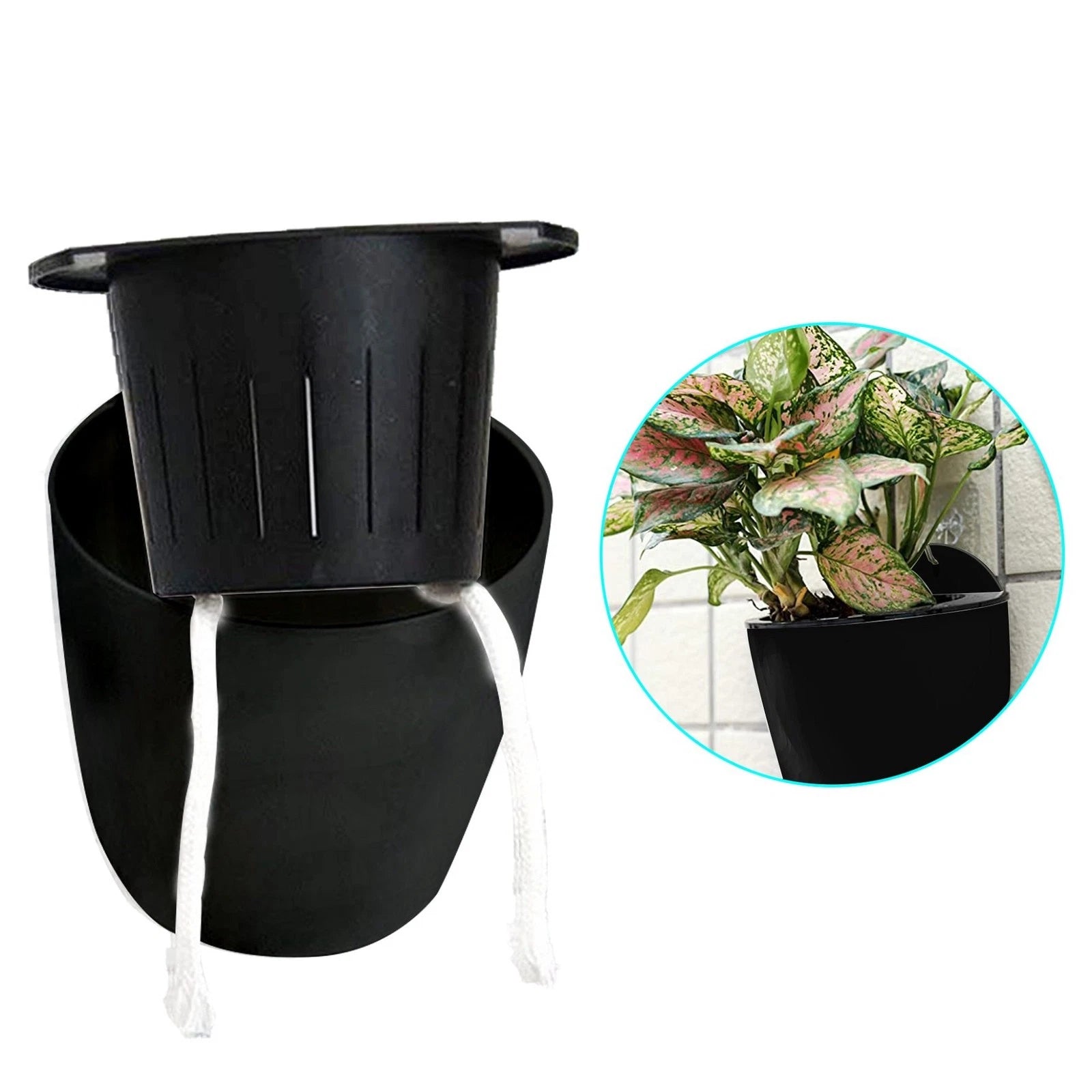 Set of 7 Self-Watering Wall Hanging Planters for Indoor Plants