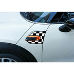 White Black Checkered Fender Side Scuttle Stickers for Mini Cooper (2007-2013)
