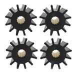 4X Water Pump Neoprene Impeller for Volvo Penta (3830459, Jabsco 17938-0001)