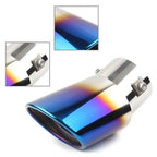Rear Exhaust Pipe Tail Muffler Tip for - Stainless Steel Blue Curved