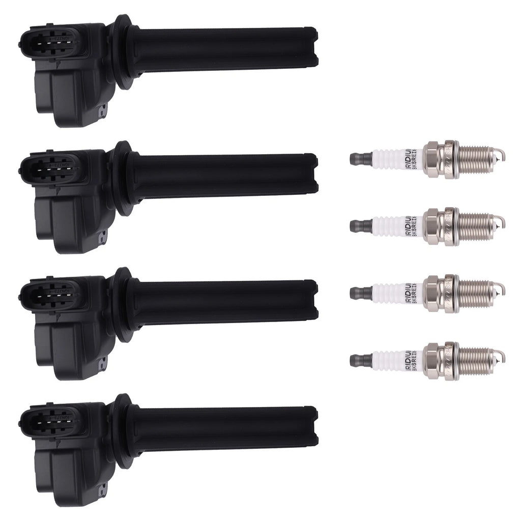 Set of 4 Ignition Coils & Spark Plugs for Saab 9-3X (2010–2011) 12787707