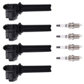 Set of 4 Ignition Coils & Spark Plugs for Saab 9-3X (2010–2011) 12787707