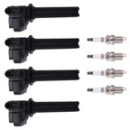 Set of 4 Ignition Coils & Spark Plugs for Saab 9-3X (2010–2011) 12787707