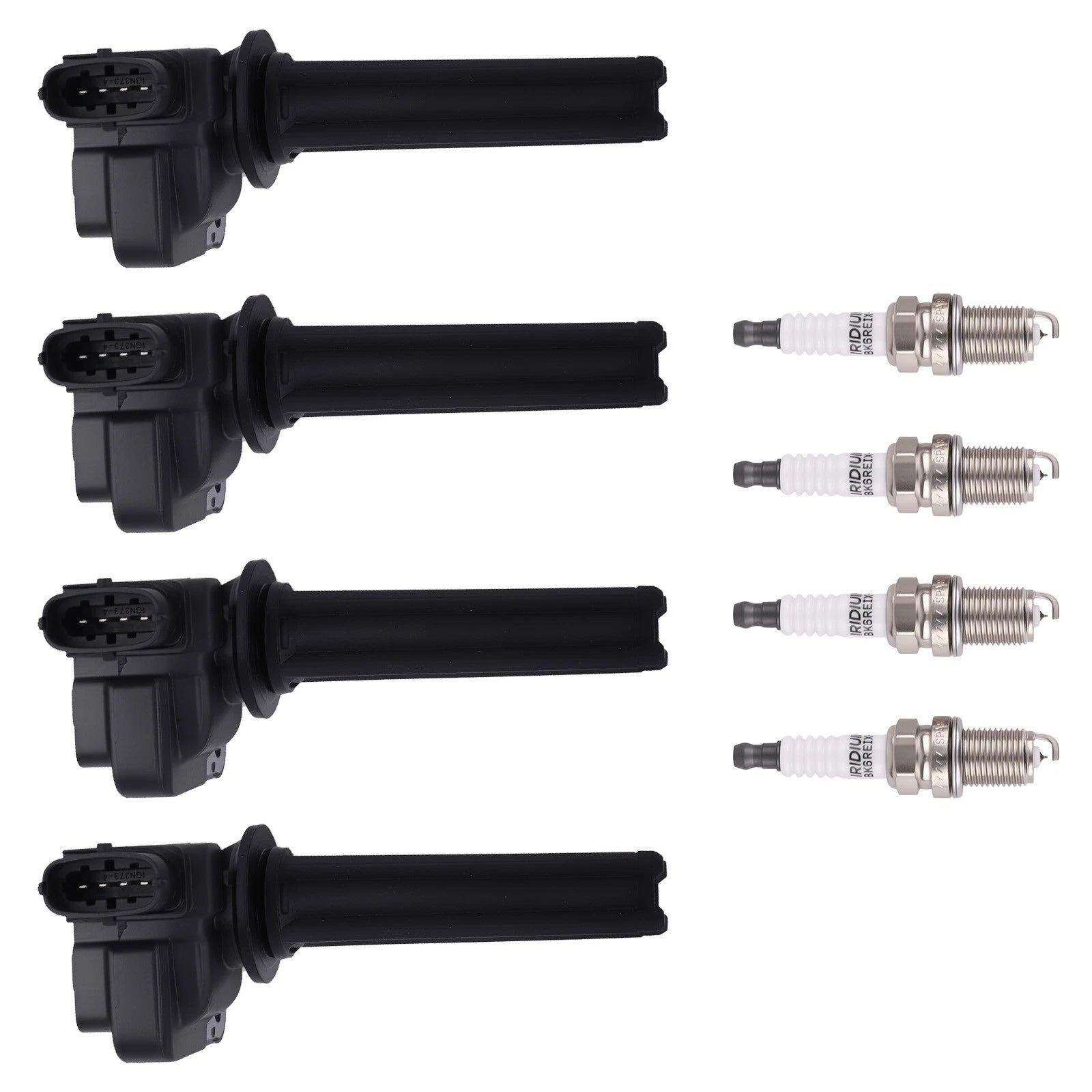 Set of 4 Ignition Coils & Spark Plugs for Saab 9-3X (2010–2011) 12787707