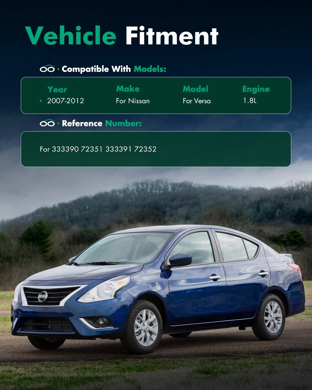 Front Shocks Struts for Nissan Versa (2009–2013)