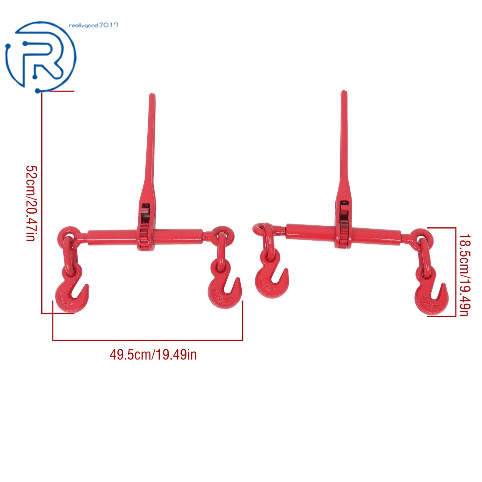 Set of 2 Ratchet Load Binders for Truck Trailer (9200 lbs)