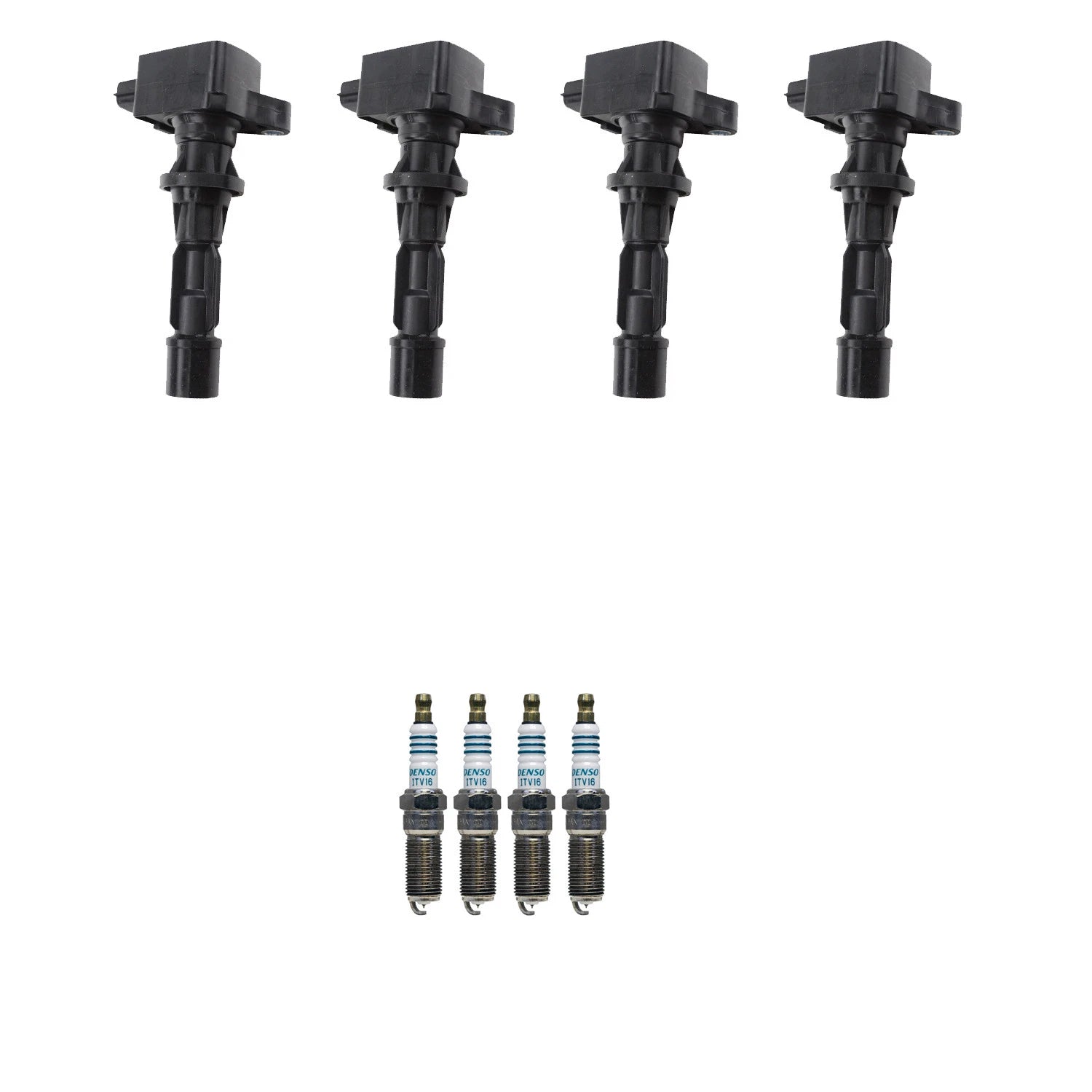 Set of 4 Ignition Coils & Spark Plugs for Mazda 3 6 CX-7 (2004–2013)