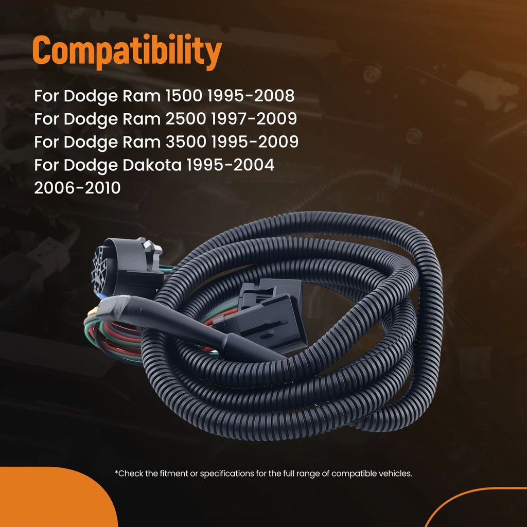 7 Way Wire Harness Extension for Dodge Dakota Ram 1500 2500 3500 (1995–2010)