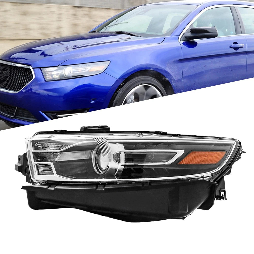 Front Headlight Assembly for Ford Taurus (2016–2019) LH Halogen Black