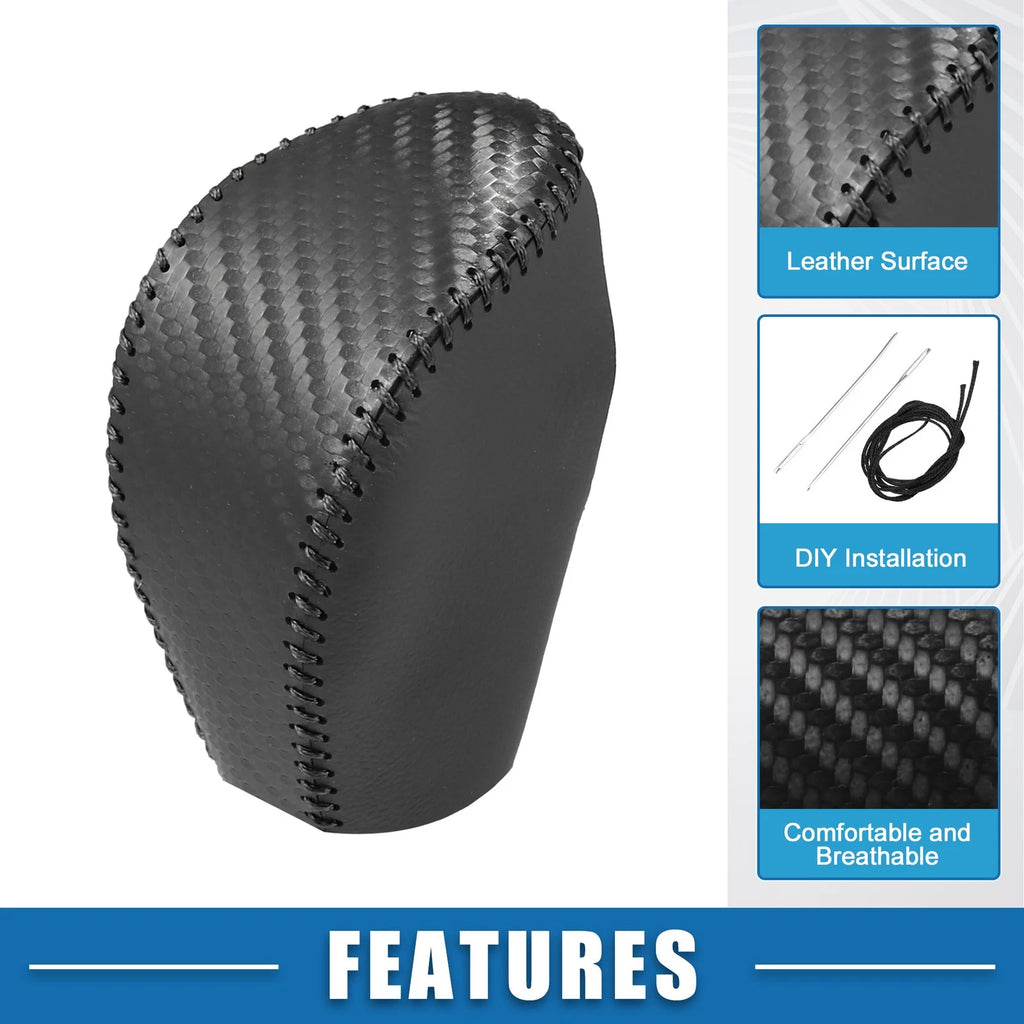 Gear Shifting Knob Cover for Nissan Rogue (2014–2016) Faux Leather Black