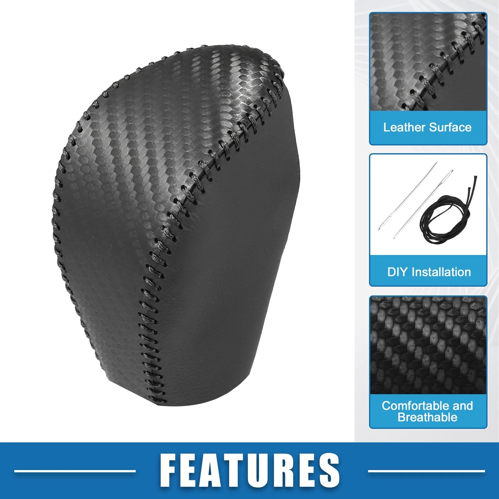 Gear Shifting Knob Cover for Nissan Rogue (2014–2016) Faux Leather Black