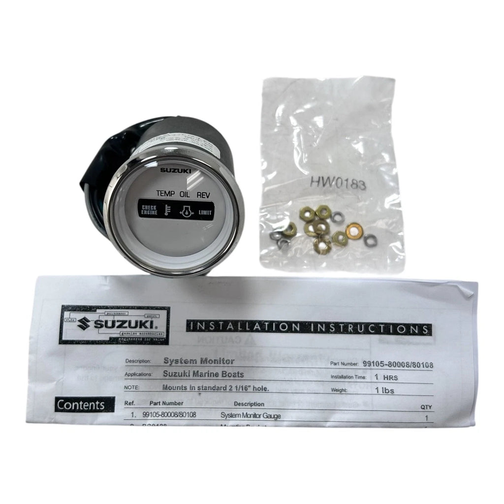 2'' Marine White Engine Monitor / Oil Temperature Gauge for Suzuki (99105-80108)