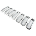 7 Pcs Chrome Front Mesh Grille Cover for Jeep Patriot (2011-2017)