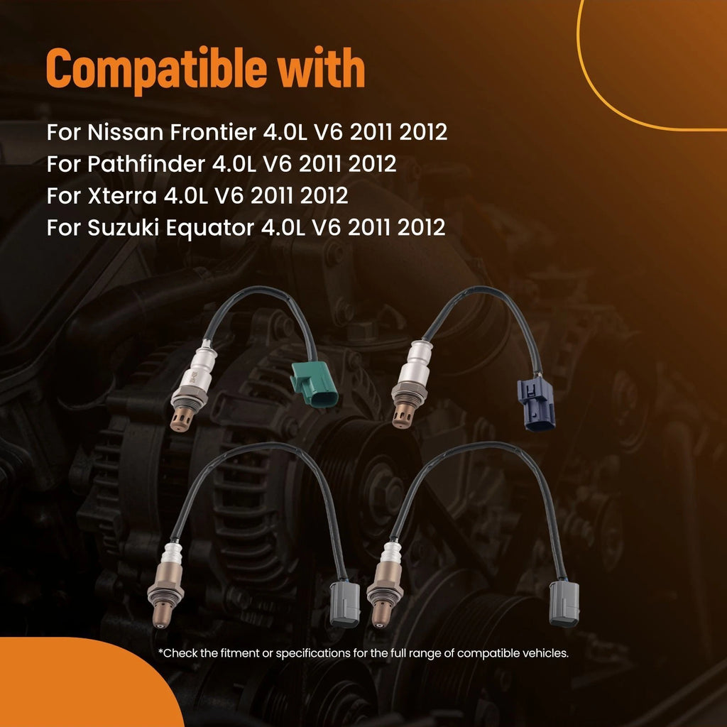 4pc Oxygen Sensor for Nissan Frontier 4.0L V6 (2011–2012) 234-9036 234-4297 234-4313