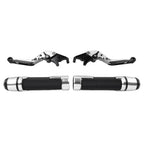 Silver Extendable Brake Clutch Lever Grip Set for BMW S1000R S1000RR (2010-2023)