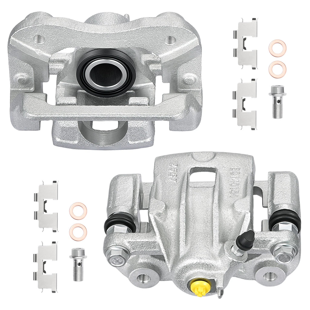 2Pcs Rear Disc Brake Calipers w/ Brackets for Hyundai Sonata (2006–2008) Azera (2006–2009)