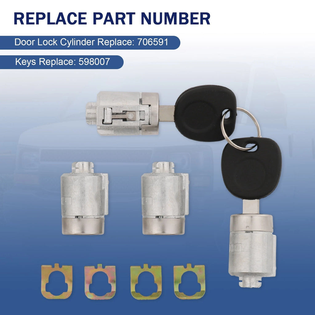 Door Lock Cylinders with Keys for Chevy GMC Express Savana (2001–2007)