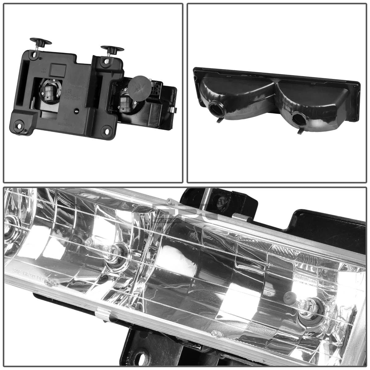 Pair of Clear Lens Front Headlights for GMC C/K Truck (1988–1998)